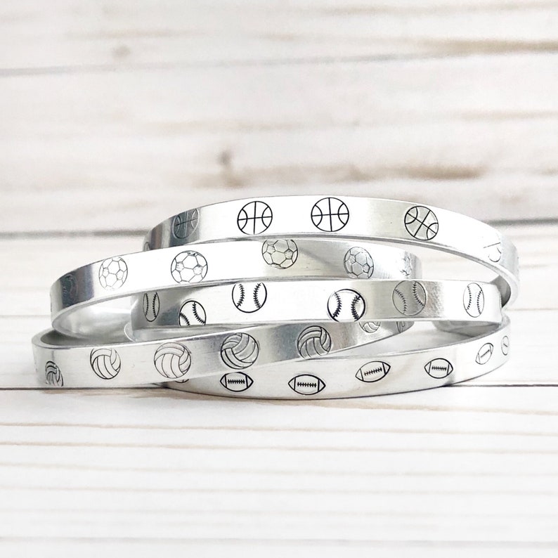 Personalized Sports Cuff Bracelet Sports Number Bracelet Etsy
