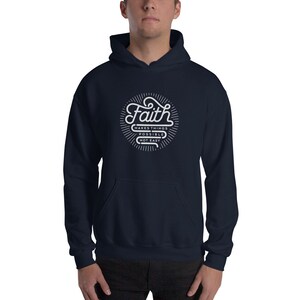 Faith Makes Things Possible, Not Easy Christian Hoodie Sweatshirt | Christian Apparel | Hooded Sweatshirt | Inspirational Gift