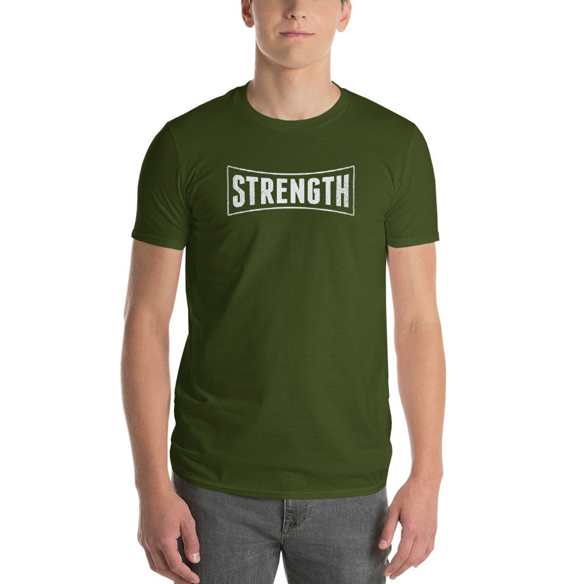 Men's Strength Tshirt Mens Workout Shirt Etsy