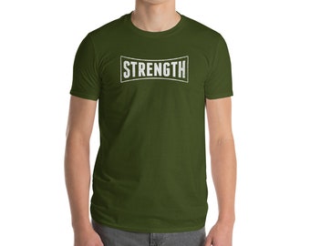 Men's Strength T-Shirt | Mens Workout Shirt | Inspirational Gift | Courage & Support Gift | Motivational Gift for Patients, Survivors, Chemo