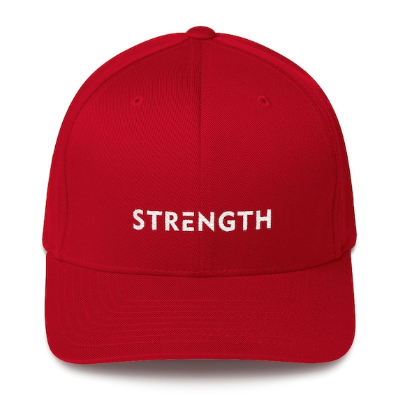 Strength Strength Hat Twill Cap Hat Fitted Baseball Motivational Etsy Mens Workout Flexfit Hat Inspirational, -