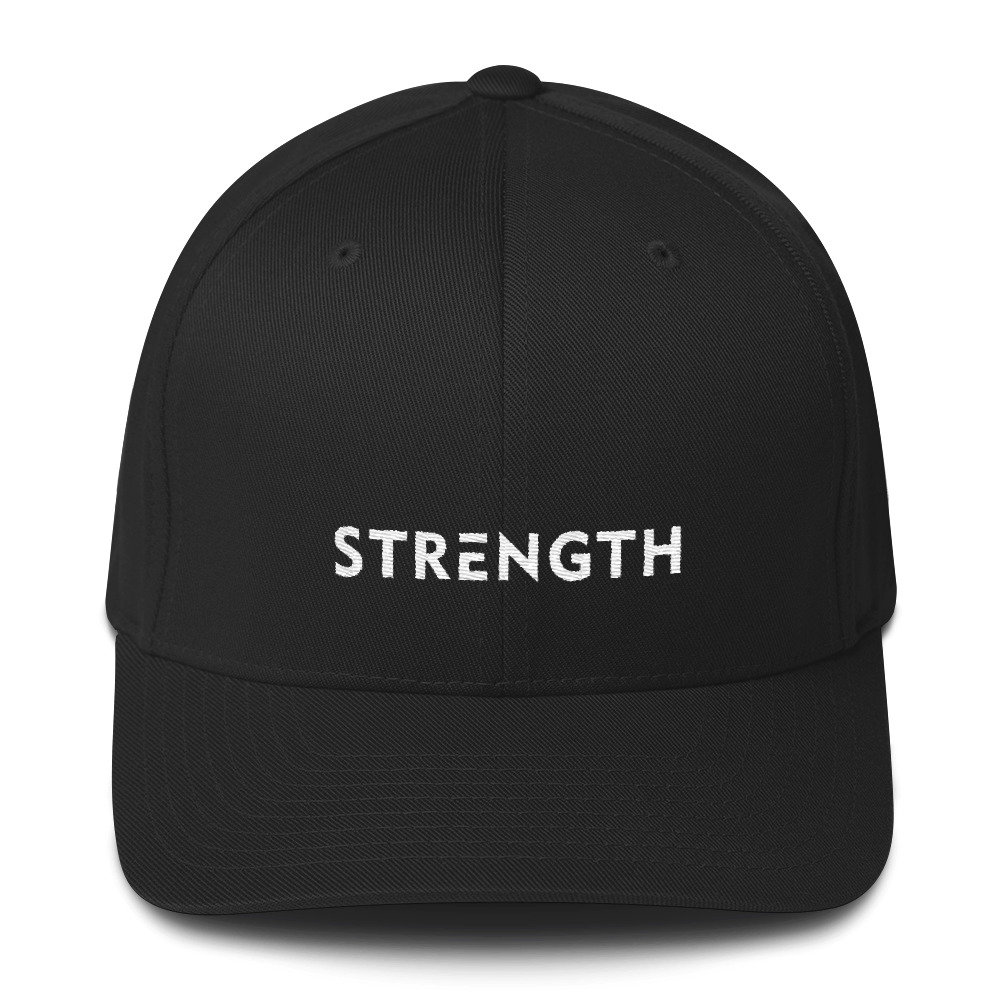 Strength Fitted Twill Flexfit Baseball Cap | Inspirational, Motivational Hat | Mens Workout Hat | Strength Hat