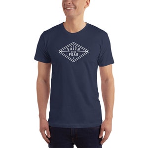 Men&#39;s Faith over Fear Diamond T-Shirt | Christian T-Shirt | Christian Shirts for Men | Christian Clothing | Inspirational, Motivational Gift