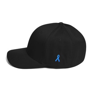 Prostate Cancer Awareness Fitted Hat with Ribbon on the Side | Awareness Ribbon | Survivor Gift