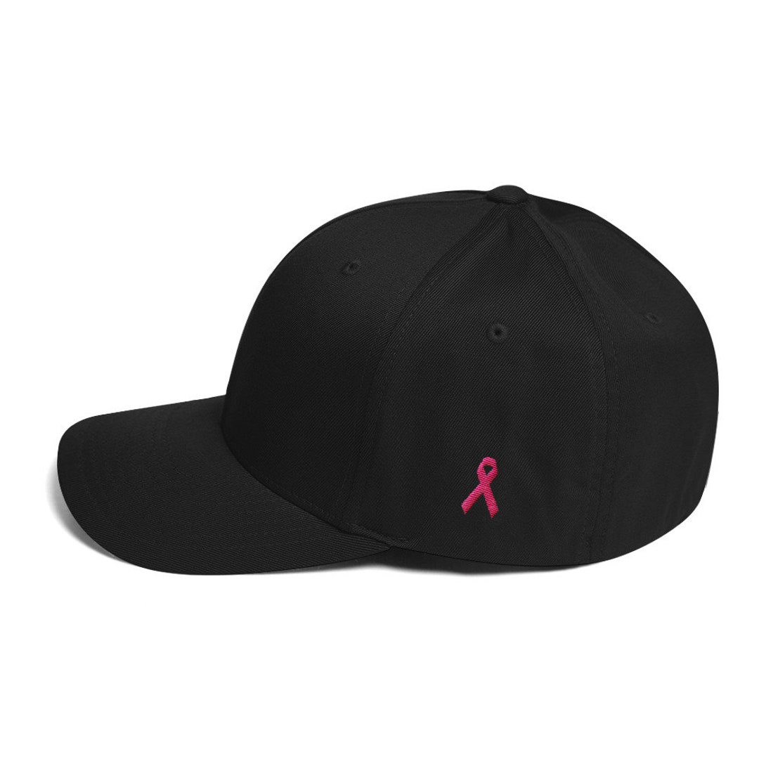 Breast Cancer Awareness Fitted Hat Pink Ribbon Baseball Cap Cancer