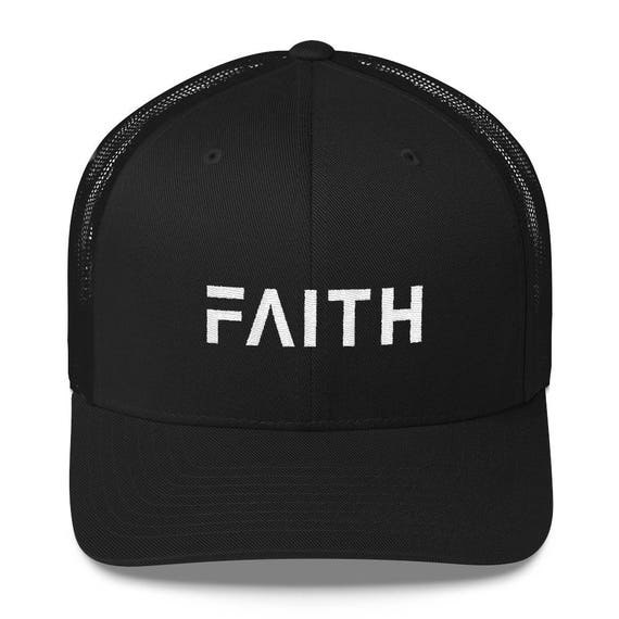 FAITH Christian Snapback Trucker Hat With White Stitching  display picture 2