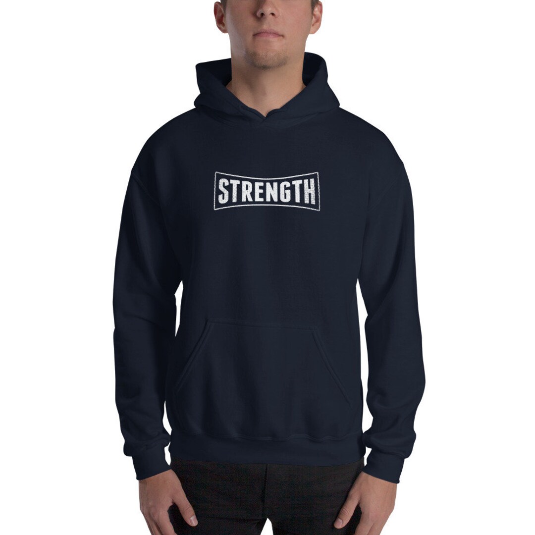 Men's Strength Hoodie Sweatshirt Workout Sweatshirt Etsy