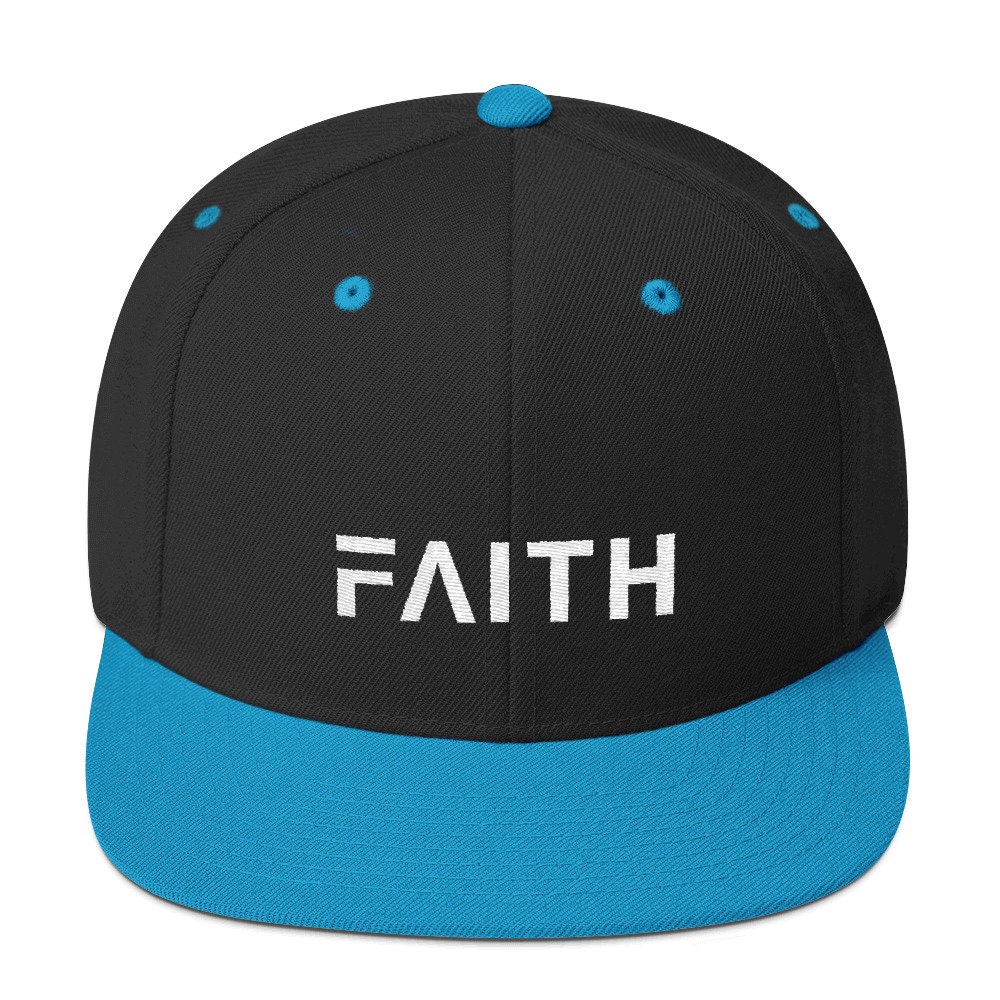 Faith Snapback Hat With Flat Brim Christian Hats Flat Bill - Etsy