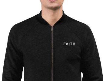 Faith Bomber Jacket | Christian Sweater | Christian Sweatshirt | Inspirational Sweatshirt