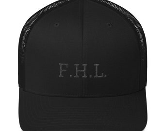 FHL (Faith Hope Love) Black on Black Snapback Trucker Hat | Christian Hat | Inspirational Hat | Motivational Hat | Workout Hat | Gym Hat