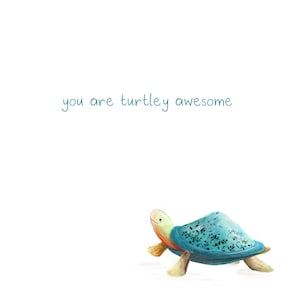Turtley AWESOME Grußkarte Catherine Redgate Schildkröte Schildkröte niedlich Valentines Valentine Liebe Paar männlich Freund Freundin Wortspiel
