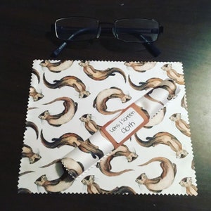 OTTERLY AWESOME Lens / Screen wipe CLOTH spectacles glasses indie by Catherine Redgate cute sunglasses iPad laptop otter otters image 4