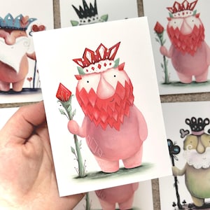 SPIRIT of DIAMONDS jeu carte postale Catherine Redgate positivité illustration lettre courrier post positif jeu de cartes jeu costume jeu jeu mignon