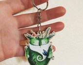 FOREST Spirit WOODEN KEYRING Catherine Redgate Scottish eco creature gnome beard cute illustration positive key ring wood tree mushroom