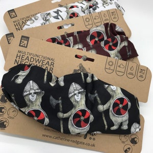 VIKING BEAR headwear - outdoor, hat, hairband headband, headgear, biking, walking, hiking- Catherine Redgate - running band warrior cancer