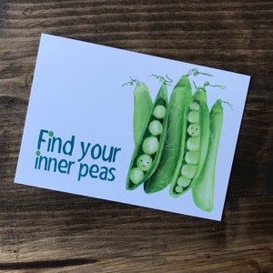 INNER PEAS Postkarte Catherine Redgate Schottland Schottland Garten Gärtner glücklich Gärtner Hobbygärtner Vegan Peace Positivity
