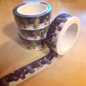 TOMTE gnome WASHI TAPE ambachtelijk plakboek briefpapier papier schattig illustreren Schotse Catherine Redgate Schotse kerst kerstboom sneeuw nisse