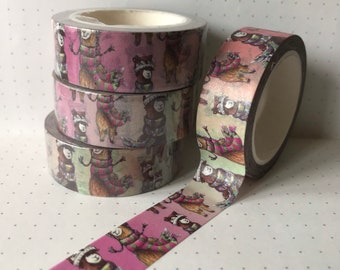 Animal picnic party washi tape BGM washi tape pastel kawaii animal washi SAMPLE SET