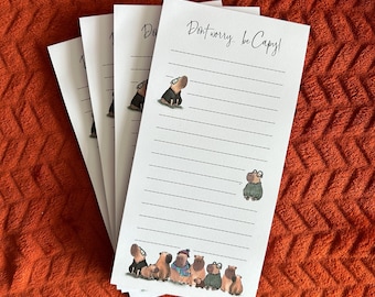 CAPYBARA Be Happy LIST Pad notepad notes Catherine Redgate stationery organise block bujo organiser diary to do home office to do list pun
