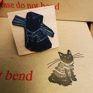 Tampon en caoutchouc en bois JUMPER CAT Catherine Redgate - Ecosse, professeur de chats écossais laineux, tampon mignon positif imprimé heureux animal 2 "3"