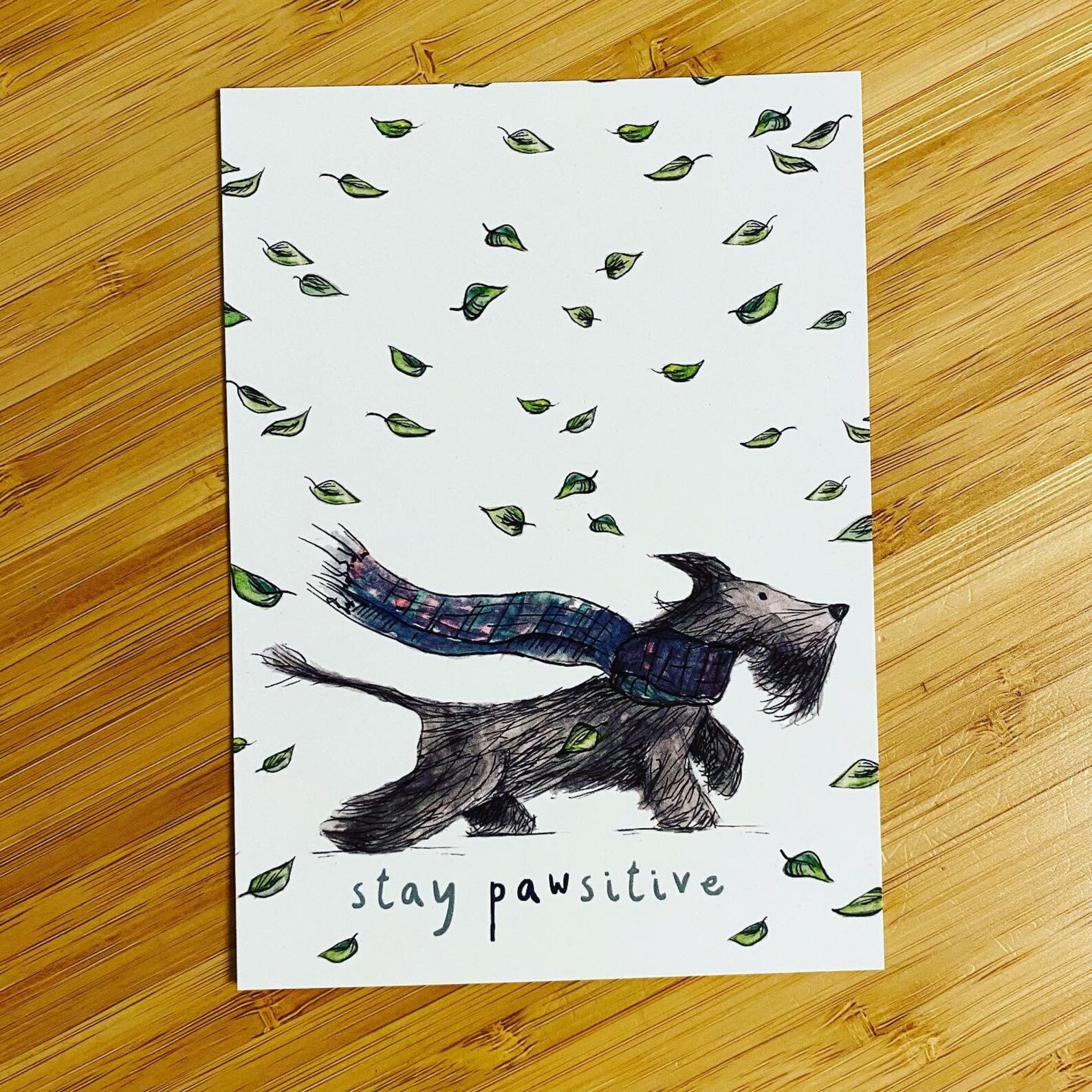 Pawsitive Card SCOTTIE DOG Postcard Catherine Redgate Funny Cute Illustration Letter ...