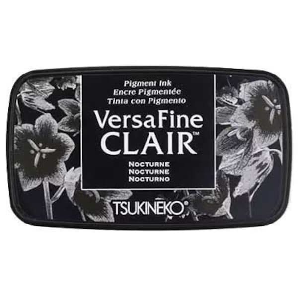 Ink Pad for Stampers - Versafine Clair - Nocturne 75mm x 35mm 7.5cm x 3.5cm black waterproof vegan friendly fine detail