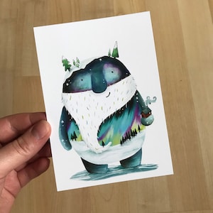 Cartolina SPIRITO AURORA BOREALE - di Catherine Redgate spirito sprite illustrazione lettera posta posta scrivere cancelleria scandi aurora boreale