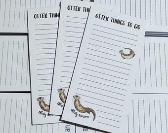 OTTER to do LIST Pad notepad notes Catherine Redgate stationery organise block bujo organiser diary pun home office otters Scottish awesome