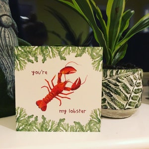 Carte de Saint-Valentin Tu es mon homard vierge Catherine Redgate amour couple sexe pêche aux algues mignons amis rouges Saint-Valentin mate jeu de mots