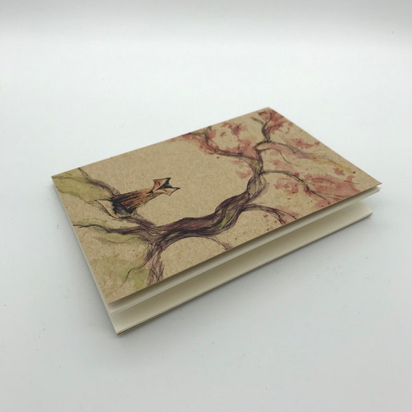 Sakura Cherry FOX A6 ECO Jotter Artist Sketchpad Notebook plain inside stocking filler Catherine Redgate pad book notepad writing bujo notes