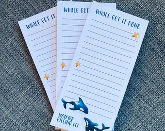 KILLING it ORCA LIST Pad notepad notes Catherine Redgate stationery organise block bujo organiser diary to do home note whale get it done