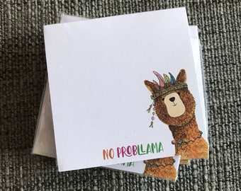 NO PROBLLAMA llama Memo Pad notepad notes Catherine Redgate stationery organise block bujo organiser fun desk office cute pad to do alpaca