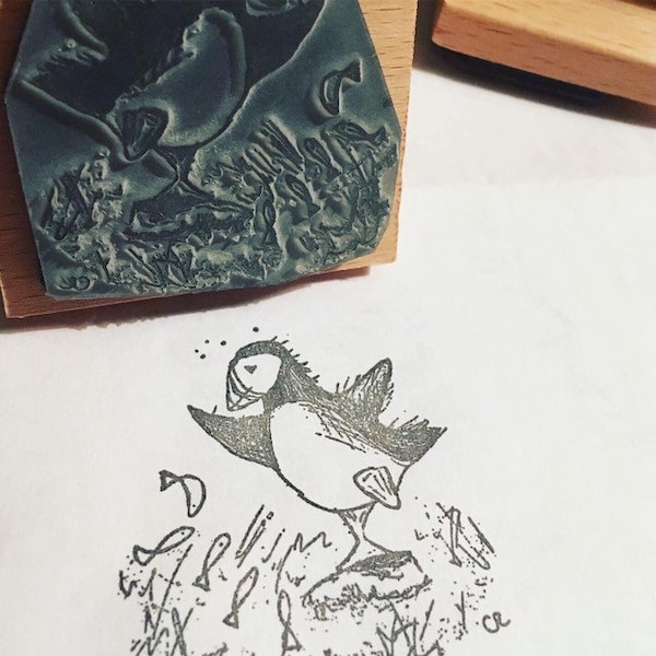 Fish Rubber Stamp Etsy