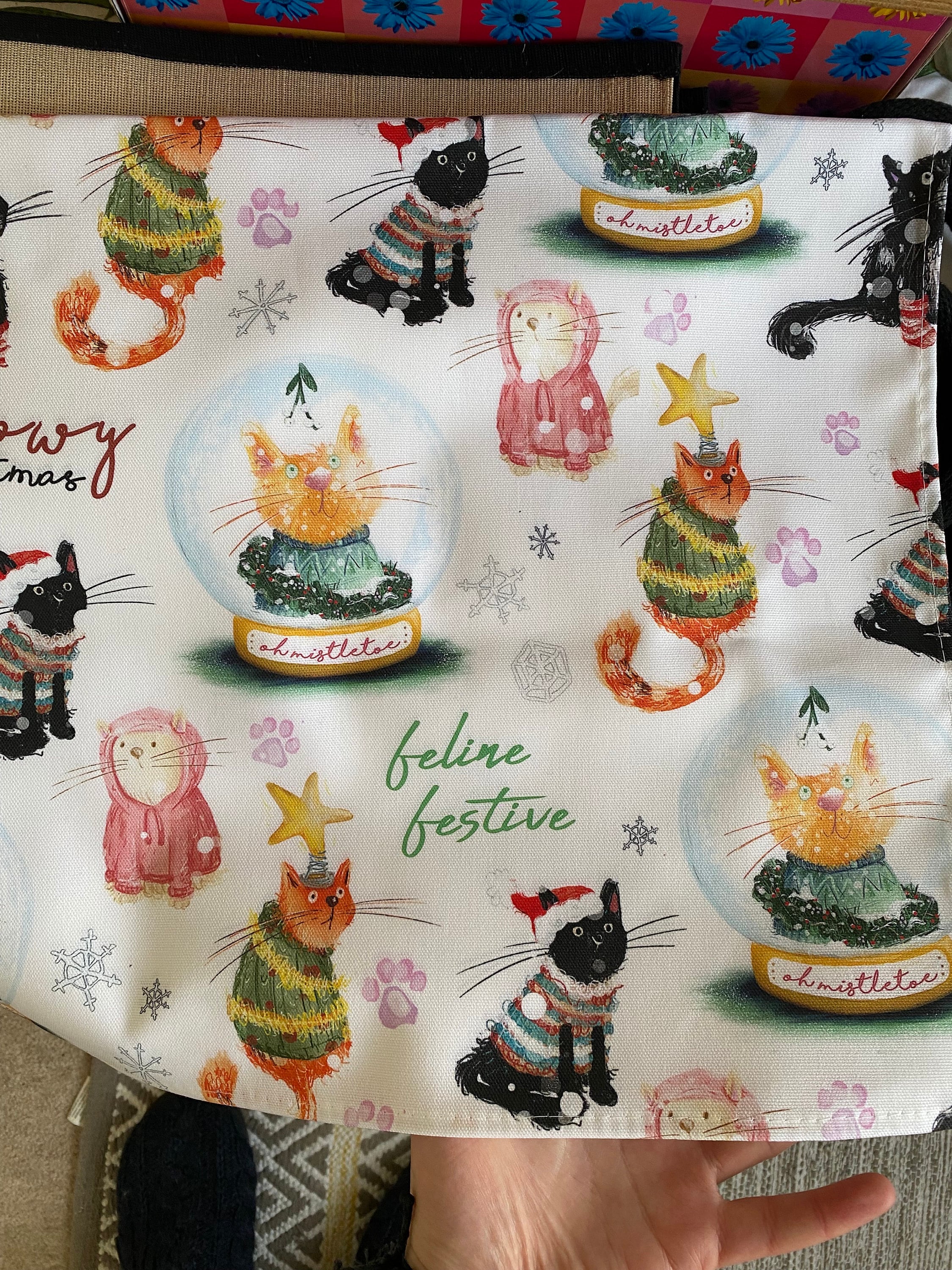 Geschirrtuch Mit Katzenmotiv – Schwarz-weiß, Baumwolle, 71,1 X 71,1 Cm, Spruch „The Cats Are In Charge“