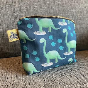 DINOSAUR WASH BAG 100% cotton Catherine Redgate homeware gift scottish pencil case make up pouch travel bag boy kid dino dinosaurs child