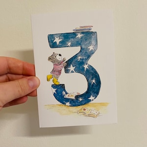 Troisième carte de voeux d'ours d'anniversaire - vierge à l'intérieur de l'aventure Catherine Redgate, anniversaire spécial anniversaire, ours en peluche, 3e et 3e jour de naissance