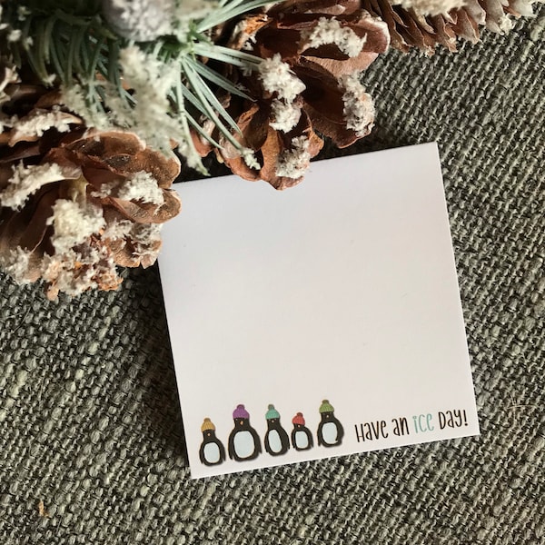 POSITIVER PINGUIN Memo Pad Notizblock Catherine Redgate Schreibwaren Block bujo Organizer Tagebuch Home Office Liste Pinguine Weihnachten Vogel