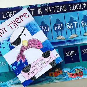 WATERS EDGE Expansion Packs - Illustrated card game Catherine Redgate pirate pirates games coastal seagull coast sea fun boat fishing sailor