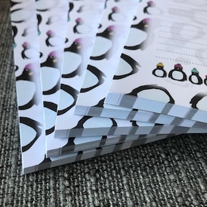 PINGUN A5 Schrijfpapier notitieblok notities Catherine Redgate briefpapier organiseren bujo kantoor takenlijst brief schrijven penvriend xmas vogel gevoerd