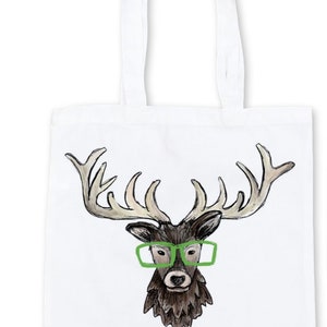 Youre spectacular STAG HEAD TOTE bag shop cute shopper shoulder Scottish support humour fun white Catherine Redgate image 3