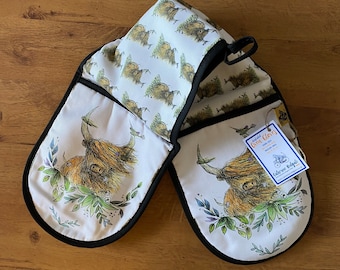 Set Di 3 Guanti Da Forno E Presine Con Motivo Mucca Delle - Foto 9