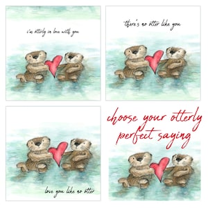 3 MOTIFS - Loutre amoureux - Pas de loutre comme vous - Carte de Saint-Valentin Je t'aime comme aucune loutre - Blanc à l'intérieur - Anniversaire de Catherine Redgate