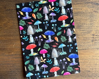 DARK MUSHROOMS postcard Catherine Redgate illustration positive post message academia toadstool mushroom fungi forest floor natural history