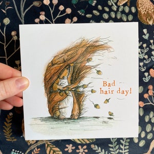 Carte de voeux Écureuil Bad hair