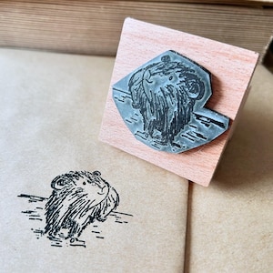 Tampon en caoutchouc en bois look COCHON 2" Catherine Redgate, tampon amusant pour scrapbooking, tampon d'impression artisanal, animal de compagnie, cochons mignons, peluche