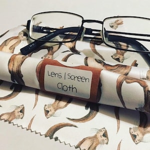 OTTERLY AWESOME Lens / Screen wipe CLOTH spectacles glasses indie by Catherine Redgate cute sunglasses iPad laptop otter otters image 7