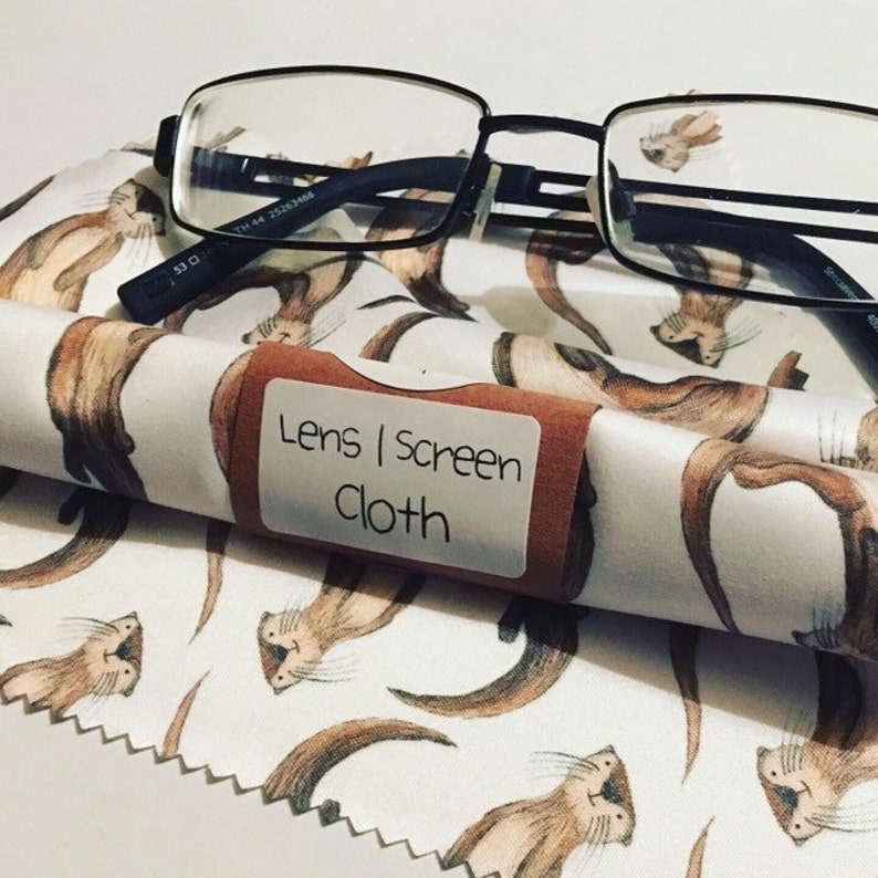 OTTERLY AWESOME Lens / Screen wipe CLOTH spectacles glasses indie by Catherine Redgate cute sunglasses iPad laptop otter otters image 7