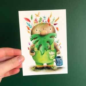 Carte postale GARDEN SPIRIT Catherine Redgate spirit sprite illustration lettre mail post écrire papeterie jardinage plante graine arrosoir