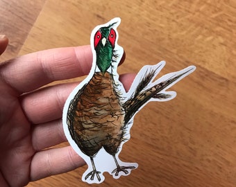 SCOTTISH PHEASANT Sticker - illustration catherine redgate paper bujo stationery stickers cute illustrated stocking bird game windy feather