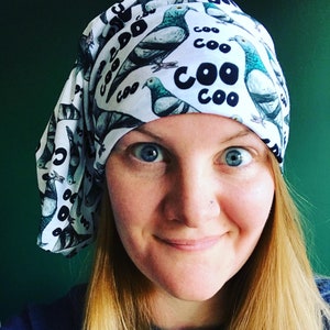 RECYCLED coo coo PIGEON headwear outdoor hairband headband headgear neck biking scarf walking hiking Catherine Redgate mask bird sky rat uk